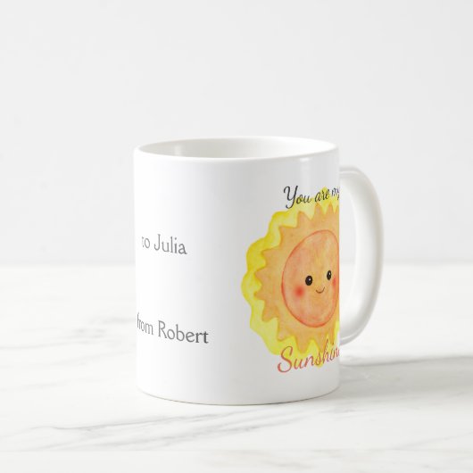 Je bent mijn Sunshine Custom Name Gift Koffiemok (Voorkant rechts)