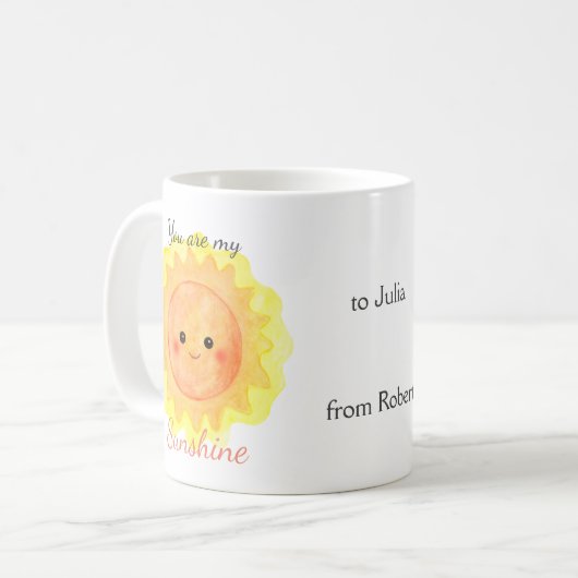 Je bent mijn Sunshine Custom Name Gift Koffiemok (Voorkant links)