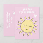 Je bent mijn Sunshine Cute Classroom Valentijnsdag Briefkaart (Voorkant / Achterkant)