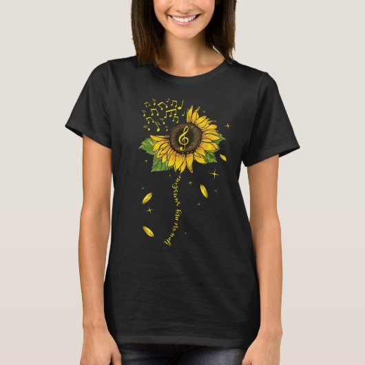 Je bent mijn Sunshine Cute Sunflower Music Note Gi T-shirt (Voorkant)
