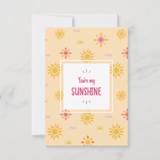 Je bent mijn Sunshine Flat Bedankt Card (Voorkant)
