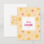 Je bent mijn Sunshine Flat Bedankt Card (Voorkant / Achterkant)