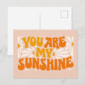 Je bent mijn Sunshine Groovy Grafisch Briefkaart (Voorkant / Achterkant)