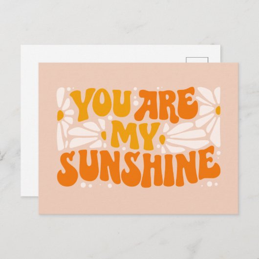 Je bent mijn Sunshine Groovy Grafisch Briefkaart (Voorkant / Achterkant)