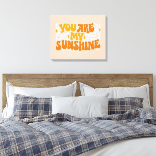 Je bent mijn Sunshine Groovy Grafisch Canvas Afdruk (Insitu (Slaapkamer))
