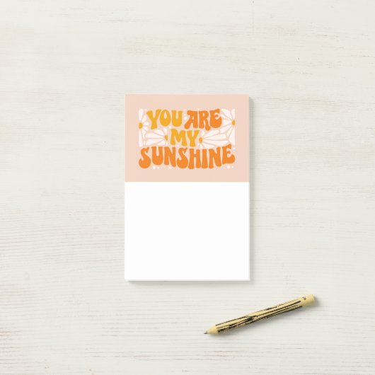 Je bent mijn Sunshine Groovy Grafisch Post-it® Notes (Op bureau)