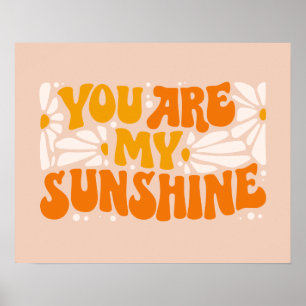 Je bent mijn Sunshine Groovy Grafisch Poster