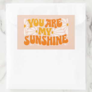 Je bent mijn Sunshine Groovy Grafisch Rechthoekige Sticker