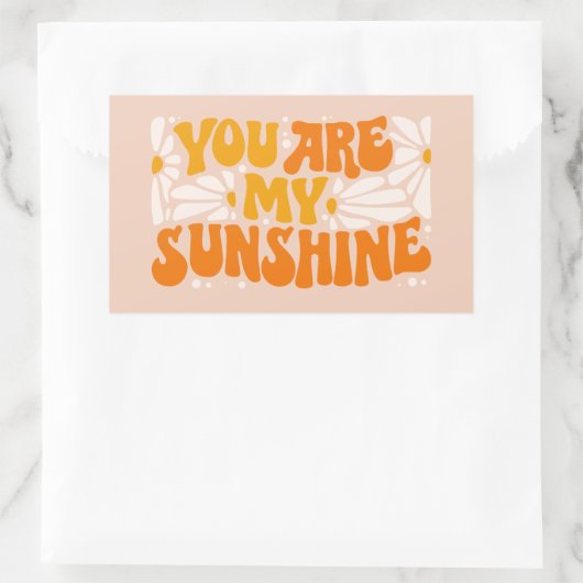 Je bent mijn Sunshine Groovy Grafisch Rechthoekige Sticker (Tas)