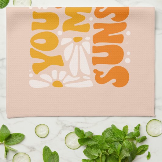 Je bent mijn Sunshine Groovy Grafisch Theedoek (Gevouwen)