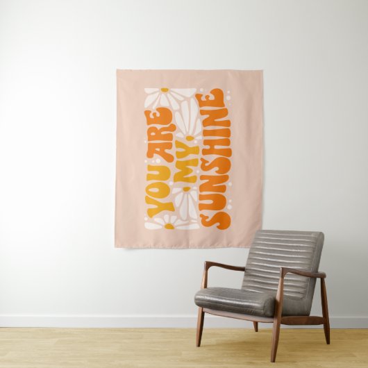 Je bent mijn Sunshine Groovy Grafisch Wandkleed (In situ)