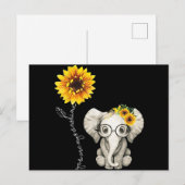 Je bent mijn Sunshine Hippie Sunflower Elephant Feestdagenkaart (Voorkant / Achterkant)