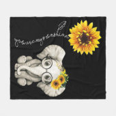 Je bent mijn Sunshine Hippie Sunflower Elephant Fleece Deken (Voorkant (Horizontaal))