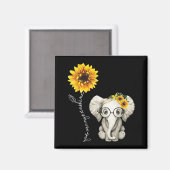 Je bent mijn Sunshine Hippie Sunflower Elephant Gi Magneet (Voorkant / Achterkant)