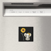 Je bent mijn Sunshine Hippie Sunflower Elephant Gi Magneet (Insitu (Vaatwasser))