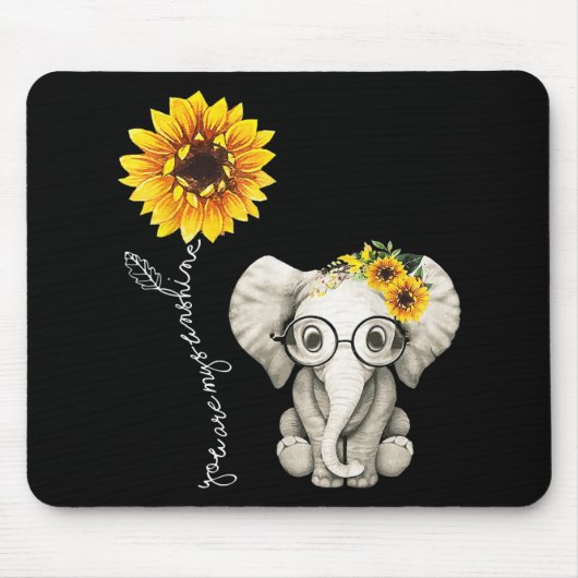 Je bent mijn Sunshine Hippie Sunflower Elephant Gi Muismat (Voorkant)