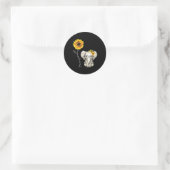 Je bent mijn Sunshine Hippie Sunflower Elephant Gi Ronde Sticker (Tas)