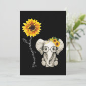 Je bent mijn Sunshine Hippie Sunflower Elephant Kaart (Staand voorkant)