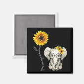 Je bent mijn Sunshine Hippie Sunflower Elephant Magneet (Voorkant / Achterkant)