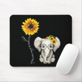 Je bent mijn Sunshine Hippie Sunflower Elephant Muismat (Met muis)