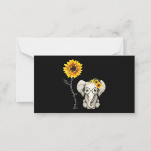 Je bent mijn Sunshine Hippie Sunflower Elephant Notitiekaartje