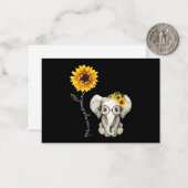 Je bent mijn Sunshine Hippie Sunflower Elephant Notitiekaartje (Voorkant / Achterkant in situ)