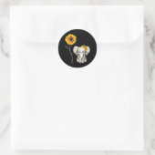 Je bent mijn Sunshine Hippie Sunflower Elephant Ronde Sticker (Tas)