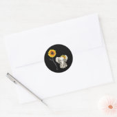 Je bent mijn Sunshine Hippie Sunflower Elephant Ronde Sticker (Envelop)