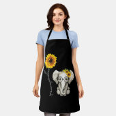 Je bent mijn Sunshine Hippie Sunflower Elephant Schort (Gedragen)