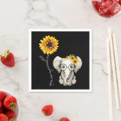 Je bent mijn Sunshine Hippie Sunflower Elephant Servet (Insitu)