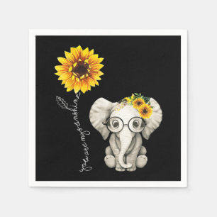 Je bent mijn Sunshine Hippie Sunflower Elephant Servet