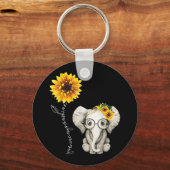 Je bent mijn Sunshine Hippie Sunflower Elephant Sleutelhanger (Voorkant)