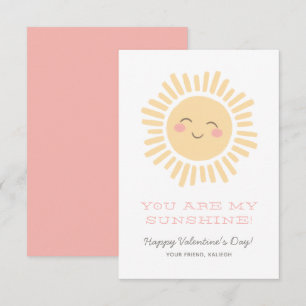 Je bent mijn Sunshine Kids Valentijnsdag klaslokaa Notitiekaartje