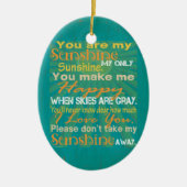 Je bent mijn Sunshine Kleurrijk Keramisch Ornament (Voorkant)