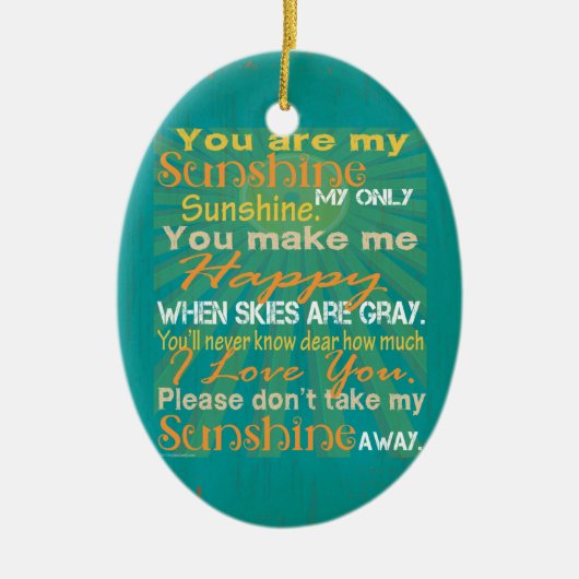 Je bent mijn Sunshine Kleurrijk Keramisch Ornament (Voorkant)