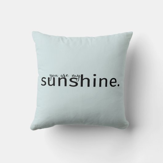 Je bent mijn Sunshine Light Blue Typografie Pillow Kussen (Achterkant)