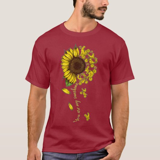 Je bent mijn Sunshine Motorcycle Sunflower Hippie T-shirt (Voorkant)