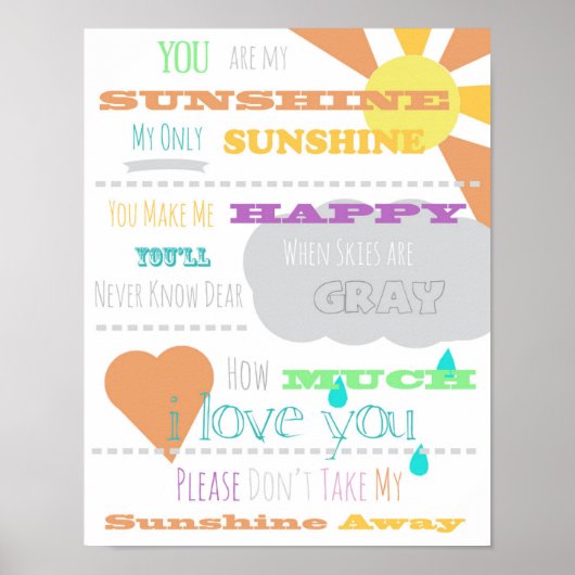 Je bent mijn Sunshine Poster 11 x 14 inch (Voorkant)