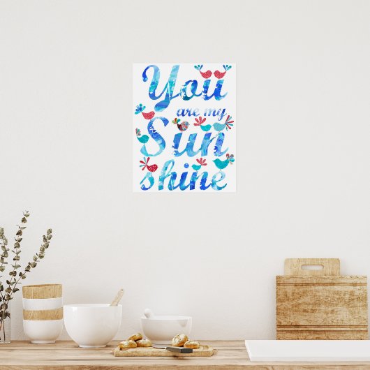 Je bent mijn Sunshine Print Red White en Blue (Keuken)