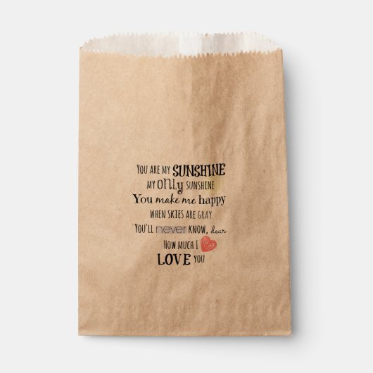 Je bent mijn Sunshine Quote Bedankzakje (Voorkant)