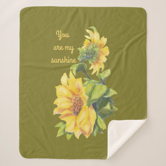 Je bent mijn Sunshine Quote Love Sunflower Sherpa Deken (Voorkant)