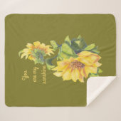 Je bent mijn Sunshine Quote Love Sunflower Sherpa Deken (Voorkant (horizontaal))