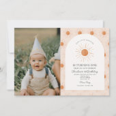 Je bent mijn Sunshine Sun Retro Minimal 1e verjaar Kaart (Voorkant)