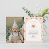 Je bent mijn Sunshine Sun Retro Minimal 1e verjaar Kaart (Staand voorkant)