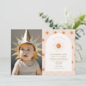 Je bent mijn Sunshine Sun Retro Minimal 1e verjaar Kaart (Staand voorkant)