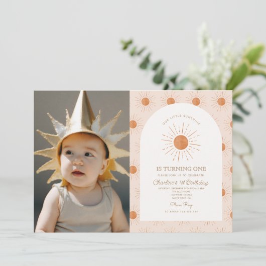 Je bent mijn Sunshine Sun Retro Minimal 1e verjaar Kaart (Staand voorkant)