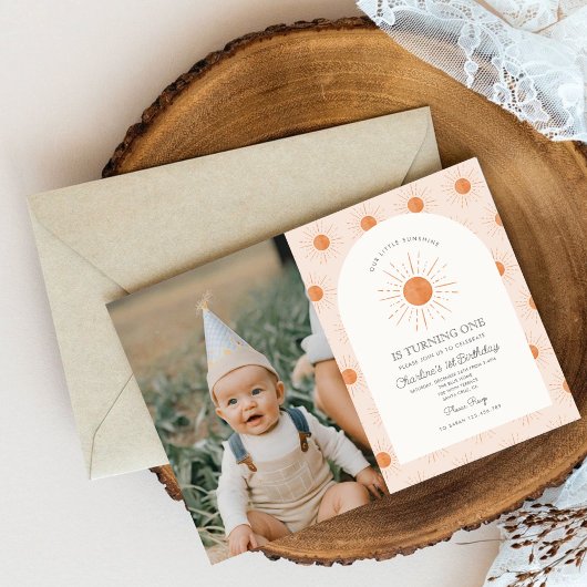 Je bent mijn Sunshine Sun Retro Minimal 1e verjaar Kaart