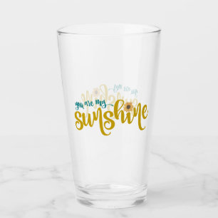 Je bent mijn Sunshine Sunflower Citaat Glas