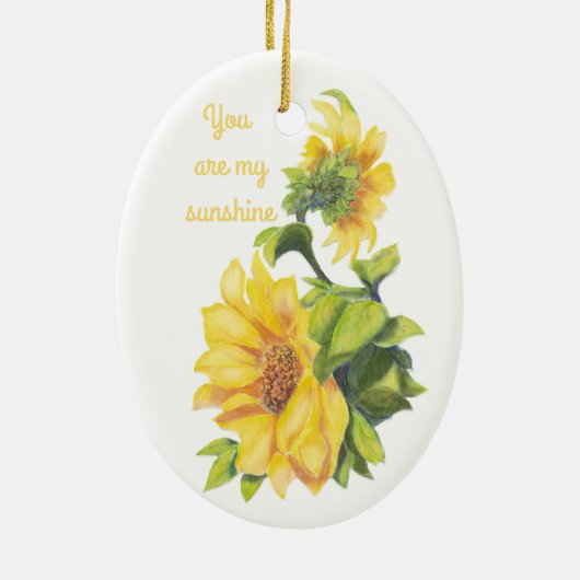 Je bent mijn Sunshine Sunflower floral Quote Keramisch Ornament (Achterkant)