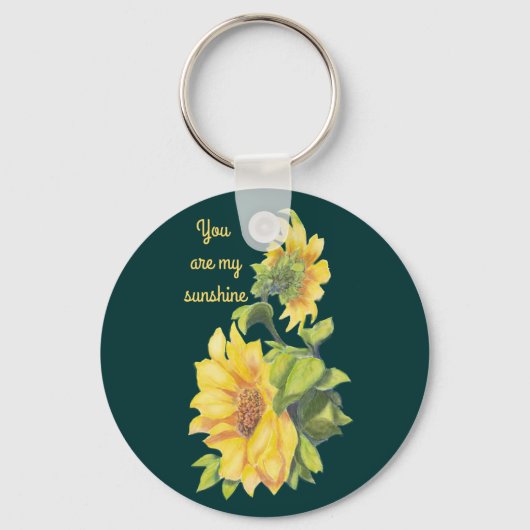 Je bent mijn Sunshine Sunflower floral Quote Sleutelhanger (Voorkant)